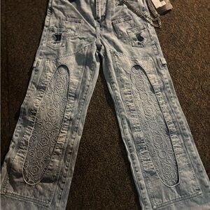 Men’s Embellish “Sun Wave” Floral Jeans